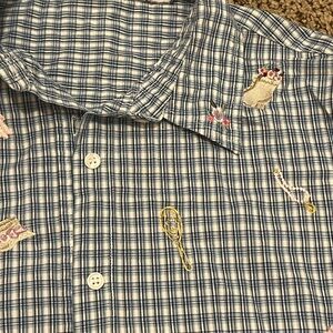 HOMEMADE EMBROIDERED BUTTON UP SHIRT